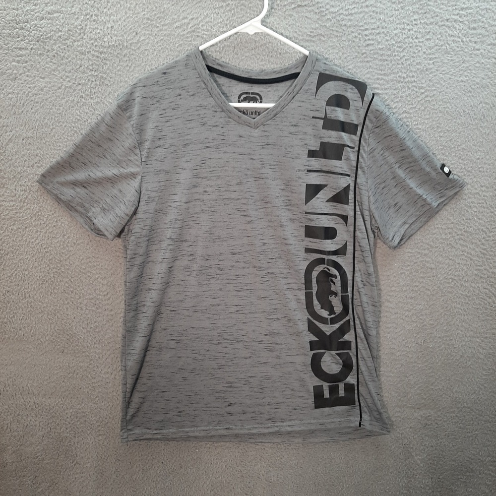 Ecko Unltd Shirt Adult Large‎ Gray Heather Stretch Y2K Streetwear Hip Hop Rap